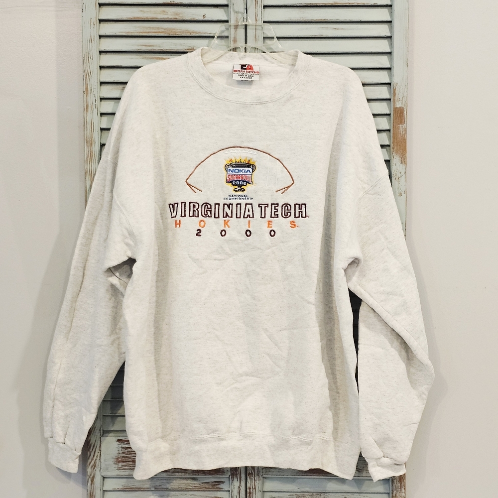VTG VIRGINIA TECH HOKIES 2000 Nokia Sugar Bowl Nat Championship Sweatshirt XXL